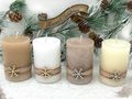 Adventskerzen - Kerzen aus durchgefärbtem Paraffin mit Holz Schneeflocke Weihnachten Advent Deko  2