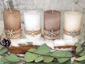 Kerzen - Adventskerzen für Adventskranz in Weiß, Wollweiß, Beige und Taupe  3