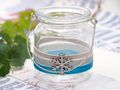 Windlicht Glas mit Henkel Weihnachten Deko Schneeflocke Eisblau Tischdeko Advent Winter 5