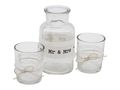 Vase + 2 Teelichtglas Tischdeko Vintage Hochzeit Spitze Mr & Mrs Creme 1