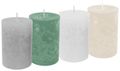 4 Stumpenkerzen Kerzen Salbei Grün Grau Creme Weiß Tischdeko Hochzeit Kommunion Konfirmation Adventskranz Weihnachten 1