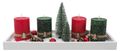 Adventsgesteck Weihnachten Weihnachtsdeko Tablett Tannenbaum Rot Grün Deko 2