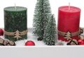 Adventsgesteck Weihnachten Weihnachtsdeko Tablett Tannenbaum Rot Grün Deko 4