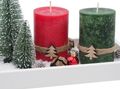 Adventsgesteck Weihnachten Weihnachtsdeko Tablett Tannenbaum Rot Grün Deko 3