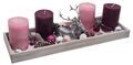 Adventsgesteck Weihnachten Weihnachtsdeko Tablett Hirsch Silber Rosa Beere Lichterkette Deko 1