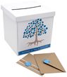 Briefbox Kartenbox MIT NAMEN Kommunion Konfirmation Baum des Lebens Petrol 3