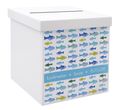 Briefbox Kartenbox MIT NAMEN Kommunion Konfirmation Fische Grün Blau 1