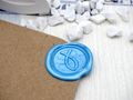 Karte Einladung Einladungskarte mit Umschlag Kommunion Konfirmation Taufe Kraftpapier Wachs Siegel Fisch Hellblau NOAH 2
