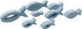 Fische Deko Figur Blau Taubenblau Tischaufsteller Aufsteller Tischdeko Kommunion Konfirmation 8 Stück 1