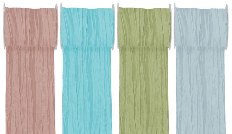 15m Fripe Taft 100mm Tischläufer Pastell Türkis Altrosa Grün Blau Tischdeko Hochzeit Taufe Kommunion Konfirmation