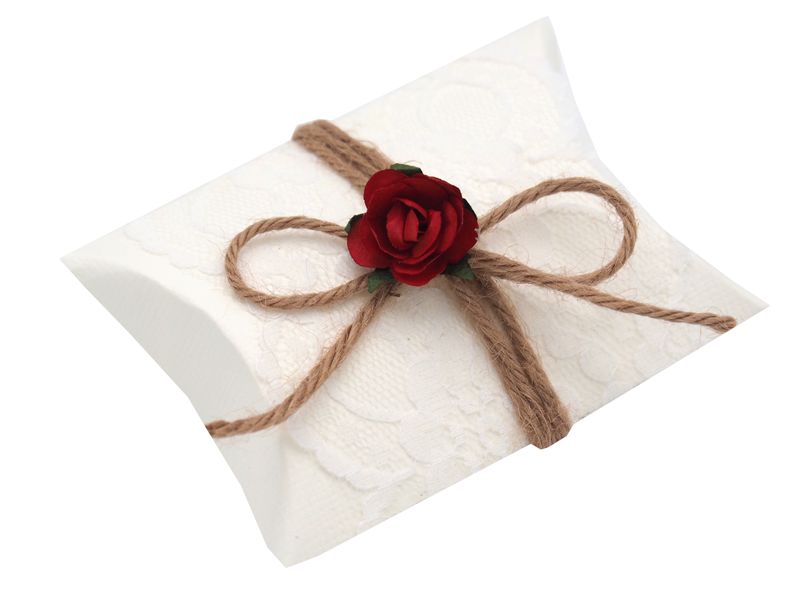 Gastgeschenk Schachtel Hochzeit Rose Natur Vintage Creme Weiß Aprikot Rot Pflaume Tischdeko