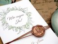 Einladungskarte Hochzeit Karte Einladung mit Namen Umschlag Kupfer Kraft Braun Natur Siegel 3