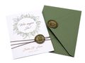 Einladungskarte Hochzeit Karte Einladung mit Namen Umschlag Grün Siegel Olive 1