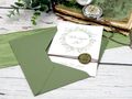 Einladungskarte Hochzeit Karte Einladung mit Namen Umschlag Grün Siegel Olive 4