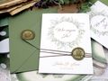 Karte Einladungskarte Hochzeit Einladung mit Umschlag mit Wachssiegel Salbei Grün 2