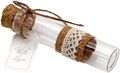 5 Gastgeschenke Hochzeit Creme Kork Vintage Glasröhrchen Geburtstag Tischdeko Deko 1