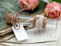 5 Gastgeschenke Hochzeit Creme Kork Vintage Glasröhrchen Geburtstag Tischdeko Deko 4