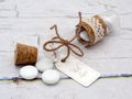 5 Gastgeschenke Hochzeit Creme Kork Vintage Glasröhrchen Geburtstag Tischdeko Deko 3