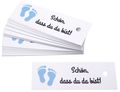 25 Kärtchen Anhänger Gastgeschenk Taufe Junge Baby Füße Blau Schön, dass du da bist Deko Tischdeko 1