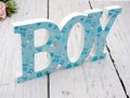 Schriftzug Holz Baby Boy Blau Baby Junge Geburt Taufe Tischdeko Raumdeko Deko 2