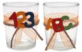 2x Teelichtglas Schulanfang Einschulung Tischdeko ABC Party Kinder Bunt 1