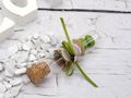5 Gastgeschenke Hochzeit Rustikal Glasröhrchen Jute Spitze Weiß Grün Geburtstag Tischdeko JOLIEN 3