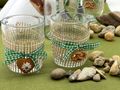 Tischdeko Oktoberfest Bayrisch Vasen Teelichtglas Servietten Filzhut Grün Deko SET 3