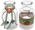 Tischdeko Oktoberfest Bayrisch 2 Vasen Glas Raute Grün Party Deko 1