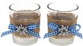 Tischdeko Oktoberfest Bayern 2 Teelichthalter Teelichtgläser Blau Weiß Enzian Party Deko 1