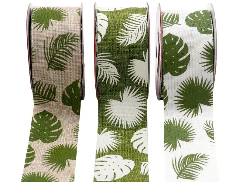 10m 38mm Dekoband Tischdeko Schleifenband Monstera Deko Basteln