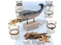 Tischdeko Maritim Blau Wal Sommer Garten Party Deko Seesterne Treibholz SET 1