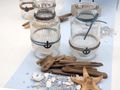 Tischdeko Maritim Blau Wal Sommer Garten Party Deko Seesterne Treibholz SET 6
