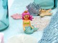 Deko Mini Figur Meerjungfrau Tischdeko Nymphe Türkis Pink Kindergeburtstag Torrtfendeko 3 Stück 3