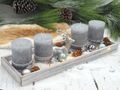 Adventskerzen Kerzen Stumpenkerzen Grau Stern Spitze Weihnachten Adventskranz Basteln 4
