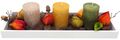 Tablett Herbst Herbstdeko Tischdeko Deko Kerze Physalis Lampionblume Holz Natur Grün Braun Gelb  1