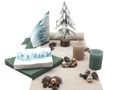 Tischdeko Weihnachten Deko Advent Salbei Mint Tannenbaum Servietten Streudeko SET 1