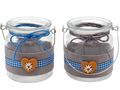 Tischdeko Oktoberfest Bayern 2 Windlichter Samt Glas Grau Blau Weiß Kariert Party Deko Biergarten 1