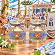 Tischdeko Oktoberfest Windlichter Glas Blau Weiß Party Deko Biergarten 9,5 cm H Ø 8 cm 2 Stück 4