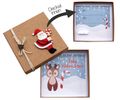 Handgefertigte Geldgeschenk und Gutschein Verpackung Box mit Weihnachtsmann und Rentier 2