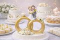 Hochzeitspaar im Ring lustig Hochzeit Tortendeko Figur Brautpaar Tischdeko 4