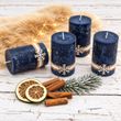 4 Blaue Stumpenkerzen - Adventskerzen mit Schneeflocke selbstverlöschend, 100% deutsche Herstellung  4