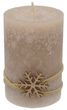 4 Adventskerzen Kerzen Stumpenkerzen Beere Beige Creme Schneeflocke Advent Weihnachten Deko Tischdeko 3
