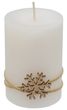 4 Adventskerzen Kerzen Stumpenkerzen Beere Beige Creme Schneeflocke Advent Weihnachten Deko Tischdeko 4
