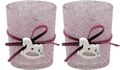 2 Kerzenhalter Teelichthalter Tischdeko Teelichtgläser Taufe Mauve Beere Mädchen Baby Deko 1