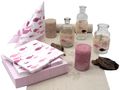 Tischdeko Kommunion Konfirmation Rosa Mauve Natur Vasen Streudeko SET 20 Personen  1