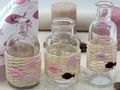 Tischdeko Kommunion Konfirmation Rosa Mauve Natur Vasen Streudeko SET 20 Personen  2
