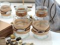 Kommunion Konfirmation Tischdeko - Set in natürlichen Farben und Materialien wie Holz, Stein und Leinen  2