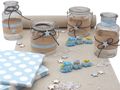 Tischdeko Taufe Baby Hellblau Blau Junge Party Deko SET Babyparty 20 Personen 2