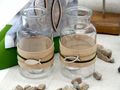 Vase Tischdeko Fisch Leinen Natur Grün Kommunion Konfirmation Deko 2 Stück 2