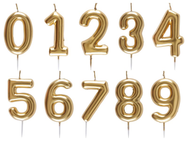 Geburtstag Kerze Geburtstagskerze Tortendeko Zahlen Gold 0 1 2 3 4 5 6 7 8 9 Deko